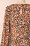 Danette Floral Pattern Long Sleeved Shift Dress | Boutique 1861 back close-up