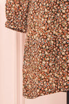 Danette Floral Pattern Long Sleeved Shift Dress | Boutique 1861 bottom close-up