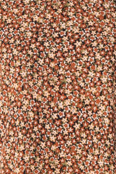 Danette Floral Pattern Long Sleeved Shift Dress | Boutique 1861 fabric detail