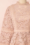 Danicha Dusty Pink Long Sleeved Lace Blouse | Boutique 1861 front close-up