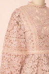 Danicha Dusty Pink Long Sleeved Lace Blouse | Boutique 1861 side close-up