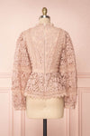 Danicha Dusty Pink Long Sleeved Lace Blouse | Boutique 1861 back view