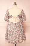 Daniela Balloon Sleeve Short Floral Dress | Boutique 1861 back plus