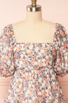 Daniela Balloon Sleeve Short Floral Dress | Boutique 1861 front close up