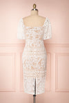 Daphnee Ivoire White Lace Fitted Cocktail Dress back view | Boutique 1861 back view