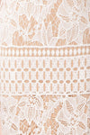 Daphnee Ivoire White Lace Fitted Cocktail Dress fabric detail | Boutique 1861 fabric detail