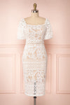 Daphnee Ivoire White Lace Fitted Cocktail Dress | Boutique 1861