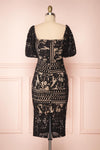 Daphnee Noir Black Lace Fitted Cocktail Dress | Boutique 1861 back view