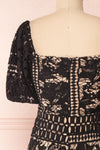 Daphnee Noir Black Lace Fitted Cocktail Dress | Boutique 1861 back close-up