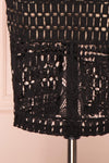 Daphnee Noir Black Lace Fitted Cocktail Dress | Boutique 1861 bottom close-up