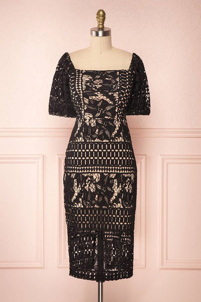 Daphnee Noir Black Laced Cocktail Dress | Boutique 1861