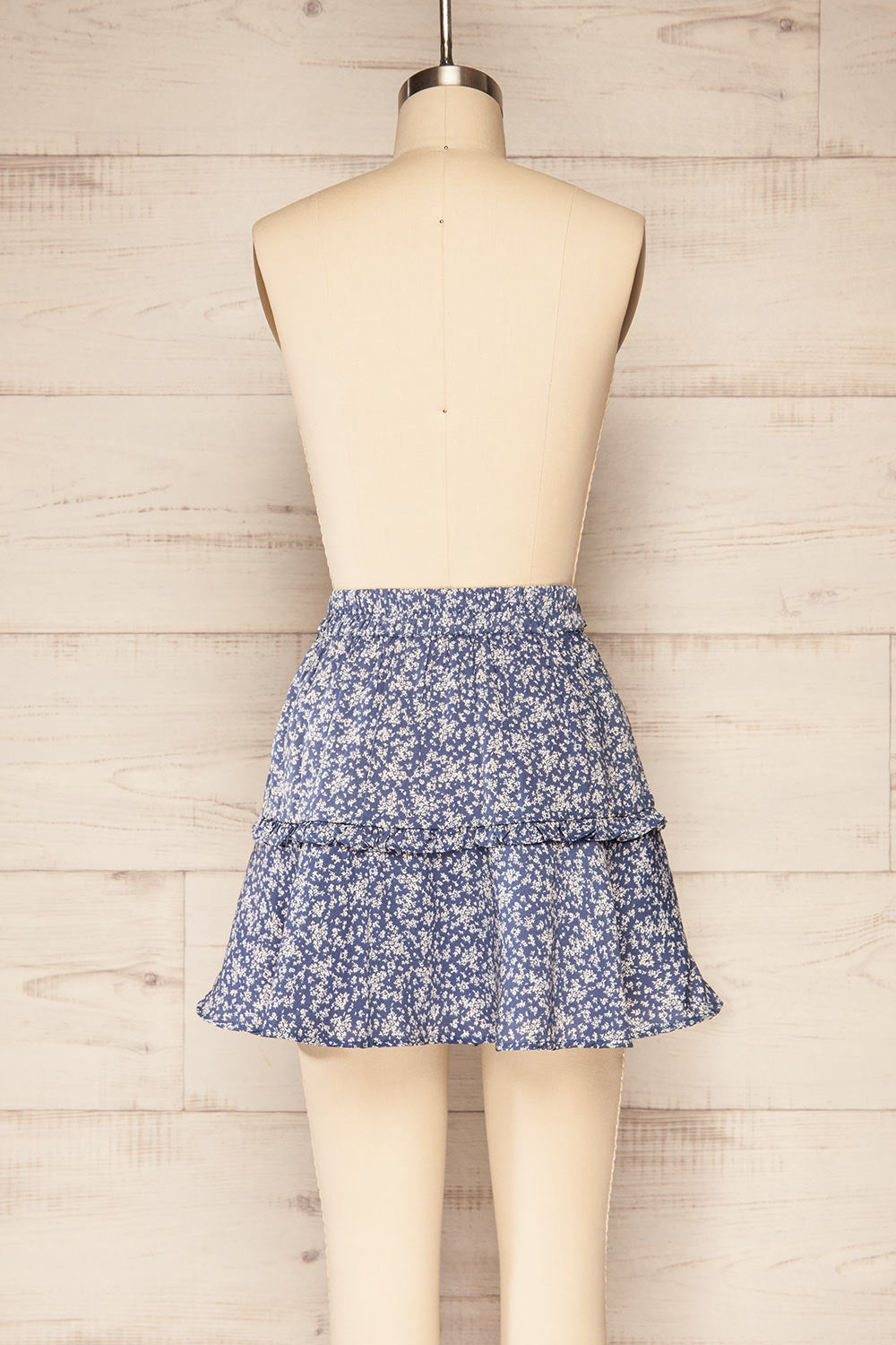 Dappel Blue Floral Skort w/ Ruffles & Fabric Belt | La petite garçonne back view 