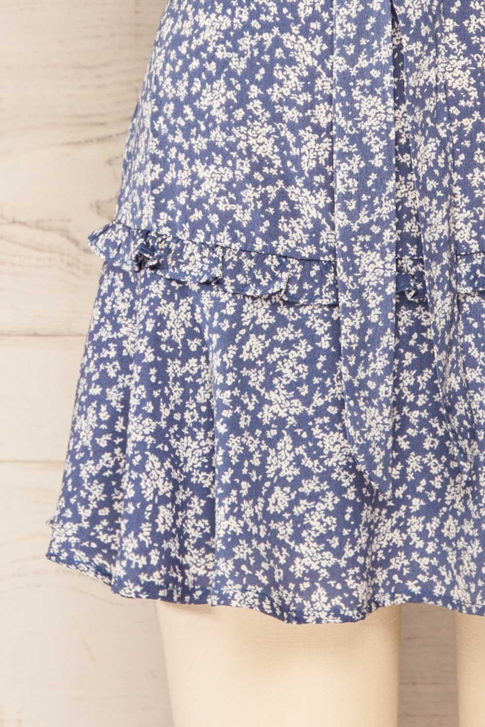 Dappel Blue Floral Skort w/ Ruffles & Fabric Belt | La petite garçonne bottom 