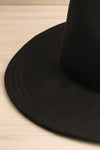Darda Black Wool Felt Fedora Hat brim close-up | La Petite Garçonne
