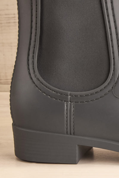 Dartford Grey Chelsea Rain Boots side back close-up | La Petite Garçonne Chpt. 2