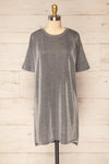 Dattilo Grey Shimmery T-Shirt Dress | La petite garçonne front view