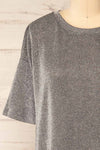 Dattilo Grey Shimmery T-Shirt Dress | La petite garçonne front close-up
