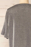 Dattilo Grey Shimmery T-Shirt Dress | La petite garçonne back close-up