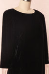 Davorka Black Shimmering Velvet Cocktail Dress  | SIDE CLOSE UP | Boutique 1861