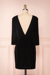 Davorka Black Shimmering Velvet Cocktail Dress  | BACK VIEW | Boutique 1861