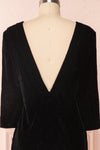 Davorka Black Shimmering Velvet Cocktail Dress  | BACK CLOSE UP | Boutique 1861