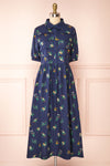 Dazime Floral Maxi Dress w/ Shirt Collar | Boutique 1861 front view