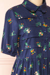 Dazime Floral Maxi Dress w/ Shirt Collar | Boutique 1861 side close-up