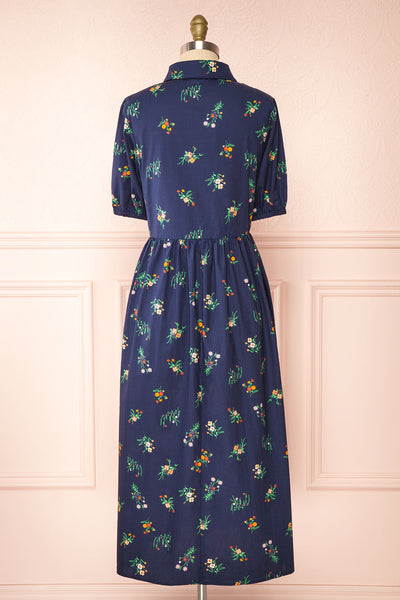 Dazime Floral Maxi Dress w/ Shirt Collar | Boutique 1861 back view