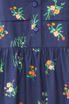 Dazime Floral Maxi Dress w/ Shirt Collar | Boutique 1861 fabric