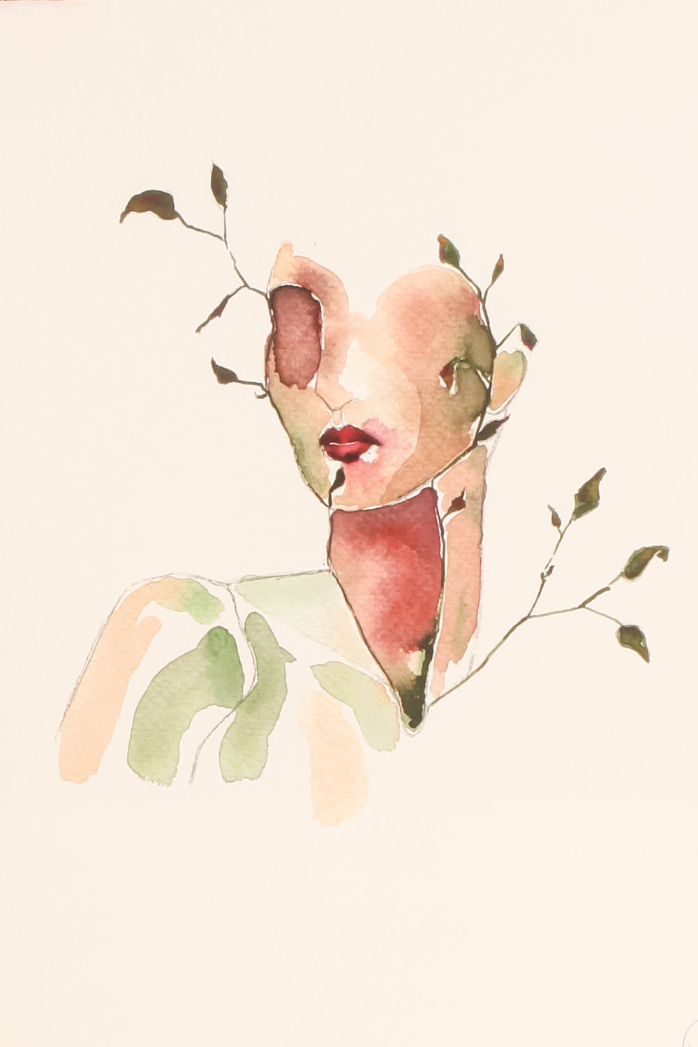 Dearest Watercolour Portrait | La Petite Garçonne close-up