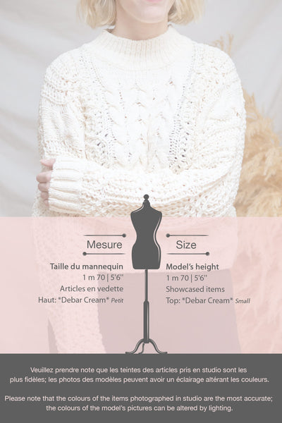 Debar Cream Cropped Knit Sweater | La petite garçonne fiche