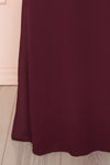 Debbie Bourgogne Burgundy Minimal Maxi Wrap Dress | Boudoir 1861 bottom close-up