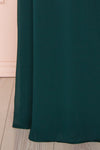 Debbie Émeraude Emerald Minimal Maxi Wrap Dress | Boudoir 1861 bottom close-up