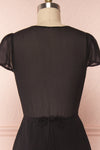 Debbie Noire Black Minimalist Maxi Wrap Dress | Boudoir 1861 back close-up