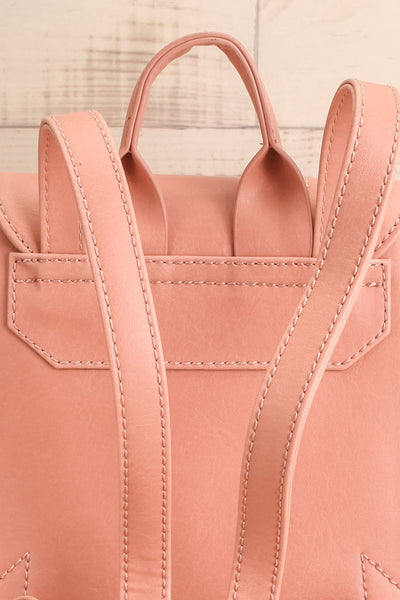 Deely Pink Mini Vegan Backpack | La petite garçonne back close-up