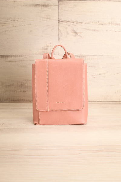 Deely Pink Mini Vegan Backpack | La petite garçonne front view