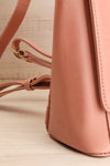 Deely Pink Mini Vegan Backpack | La petite garçonne side close-up