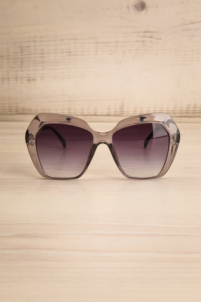 Deknepoll Grey Oversized Sunglasses front view | La Petite Garçonne