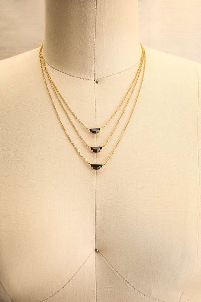 Del Rubio Triplets Multi Row Gold Necklace | La petite garçonne