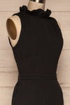 Delft Noir Black Jumpsuit w/ Stand Collar side view | La Petite Garçonne