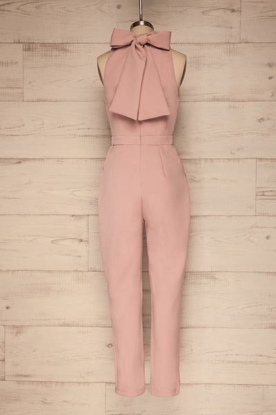Delft Rose Pink Jumpsuit w/ Stand Collar back view | La Petite Garçonne