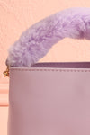 Deliah Lilac Small Handbag w/ Fluffy Handle | Boutique 1861 front close-up