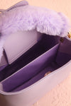 Deliah Lilac Small Handbag w/ Fluffy Handle | Boutique 1861 inside view