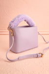 Deliah Lilac Small Handbag w/ Fluffy Handle | Boutique 1861 side view