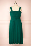 Deliciae Plus Size Green Midi Dress w/ Fabric Belt | Boutique 1861 back view
