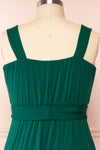 Deliciae Plus Size Green Midi Dress w/ Fabric Belt | Boutique 1861back close up