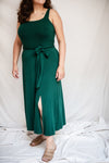 Deliciae Plus Size Green Midi Dress w/ Fabric Belt | Boutique 1861 model