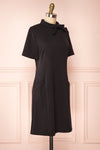 Delinela Short Black Dress w/ Bow | Boutique 1861 side view