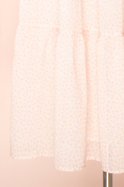 Demelza Pink Tiered Midi Dress w/ Tied Straps | Boutique 1861 bottom