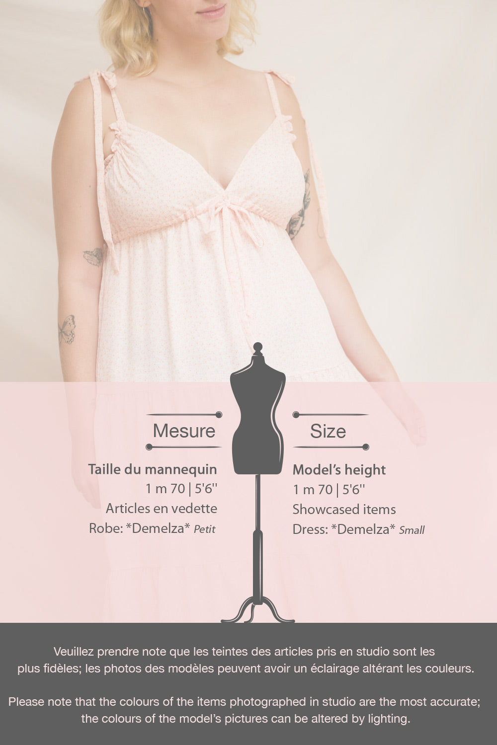 Demelza Pink Tiered Midi Dress w/ Tied Straps | Boutique 1861 fiche